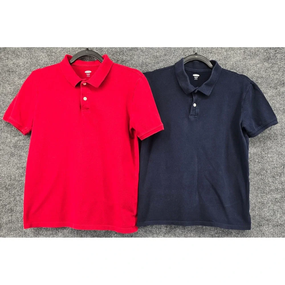 Lot of 5 Boys School Uniform  Polos Sz XL 14-16 Red Navy Blue Old Navy Pique